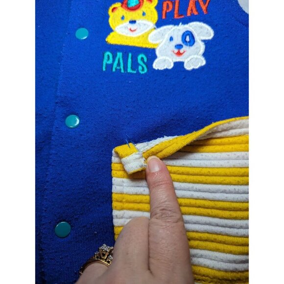 Vintage 1994 HJR & CO Boys Size 6-9 Months Blue Overall Outfit Play Pals Dogs - Picture 3 of 14